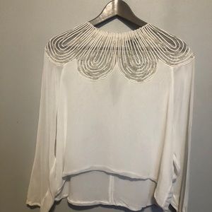 Whit beaded Victorian inspired blouse